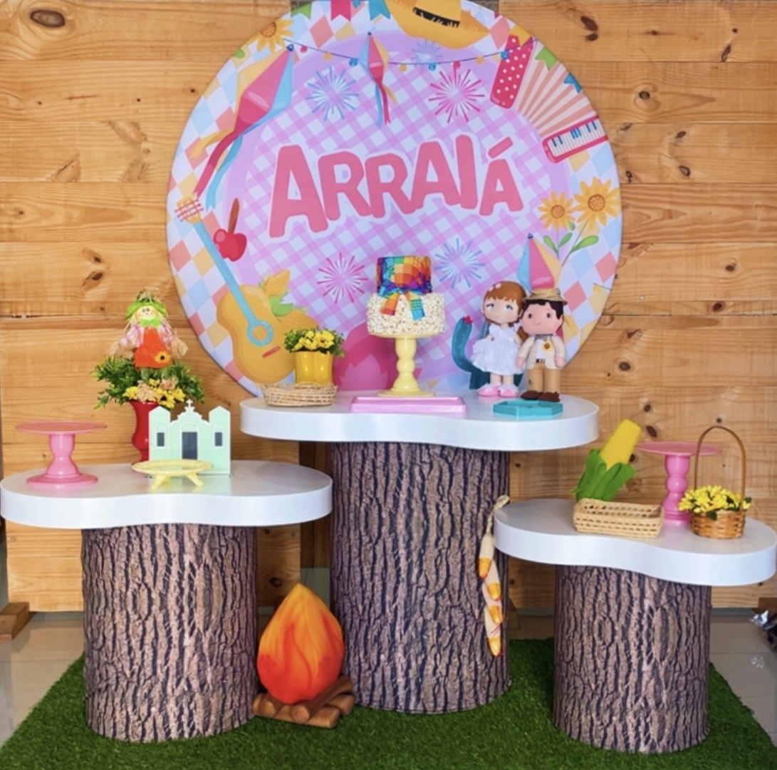 Kit Festa Junina Arraia Rosa Com Tampão - Comemore com encanto