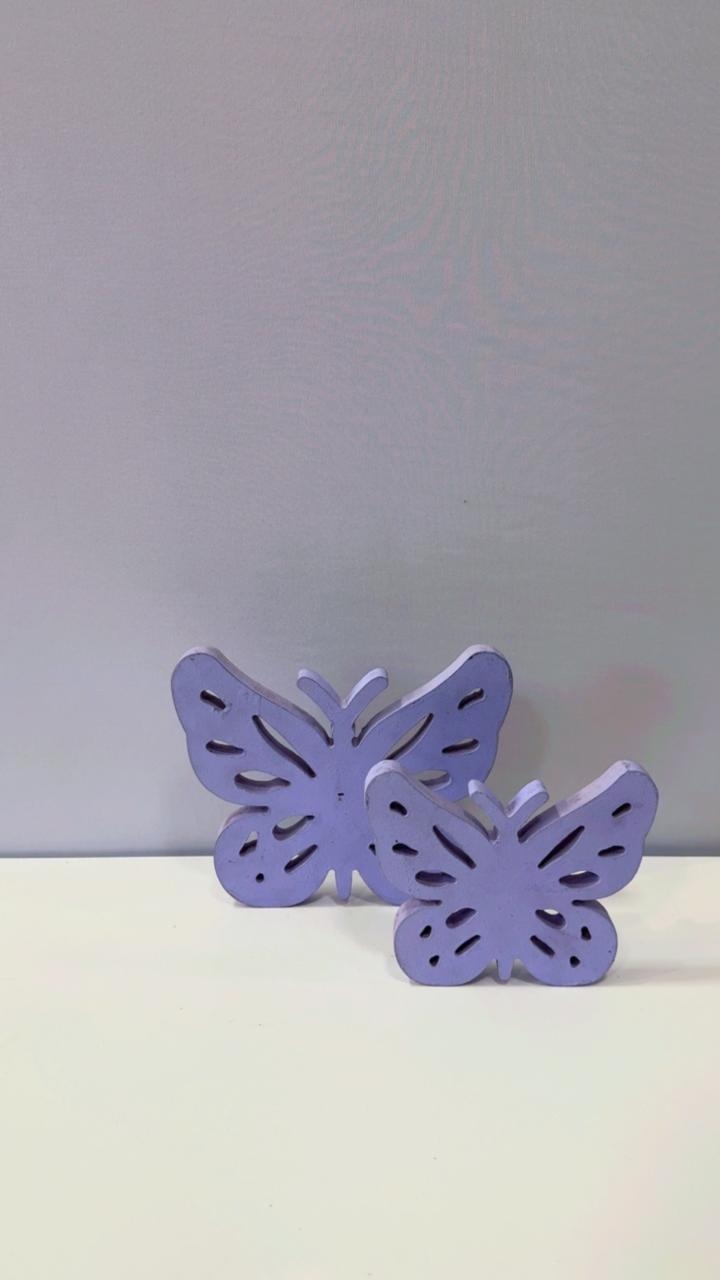 Borboleta Lilas Mdf 2 Peças - Comemore com encanto