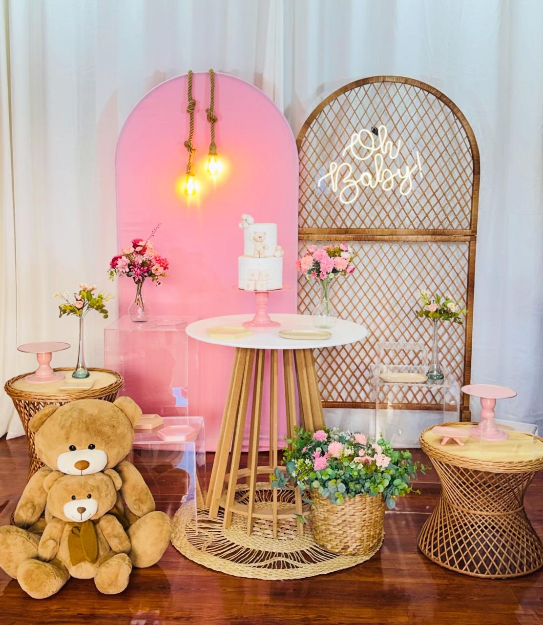 Kit Cha de Bebe Rosa Oh Baby Vime - Comemore com encanto