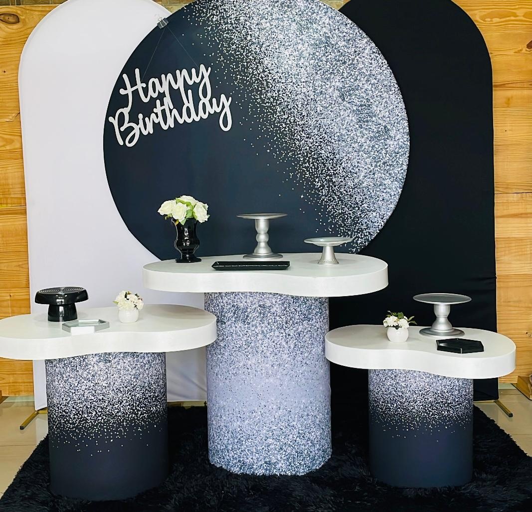 Kit Preto Prata Happy Com Tampo - Comemore com encanto