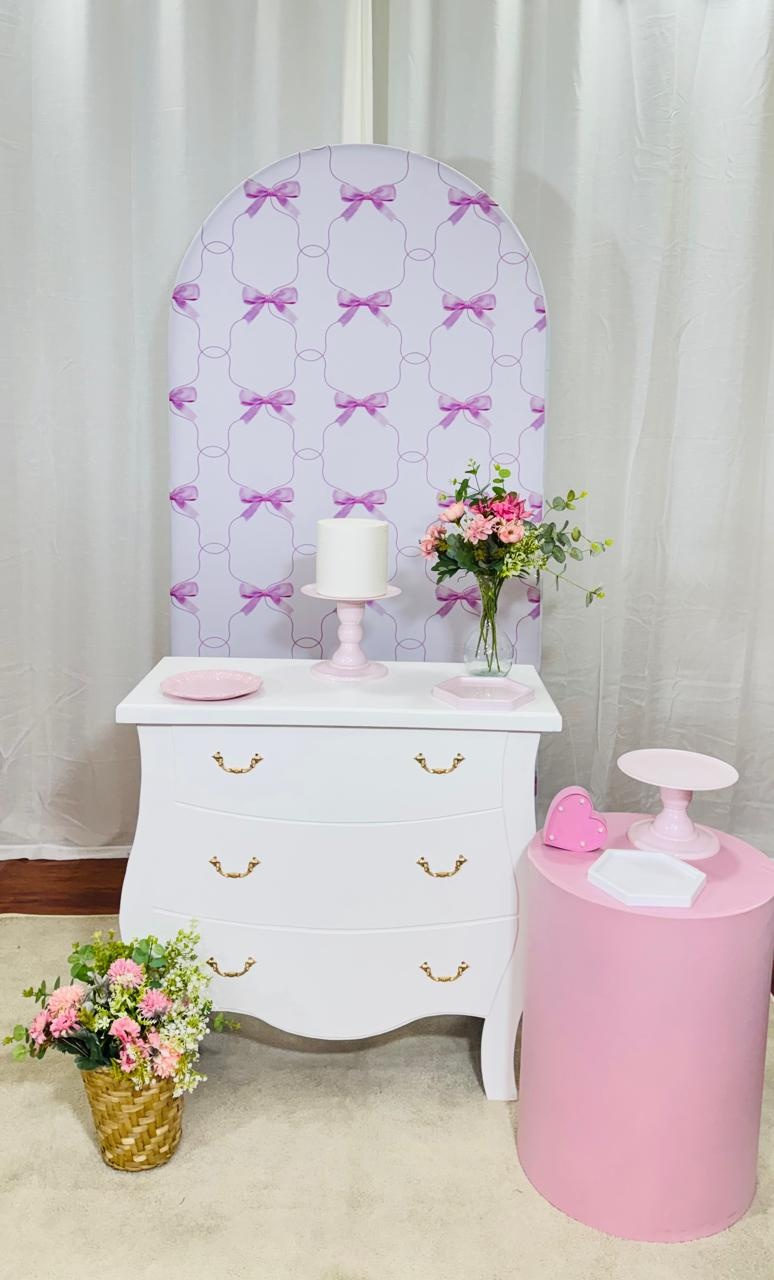 Kit Laço Rosa Com Comôda - Comemore com encanto