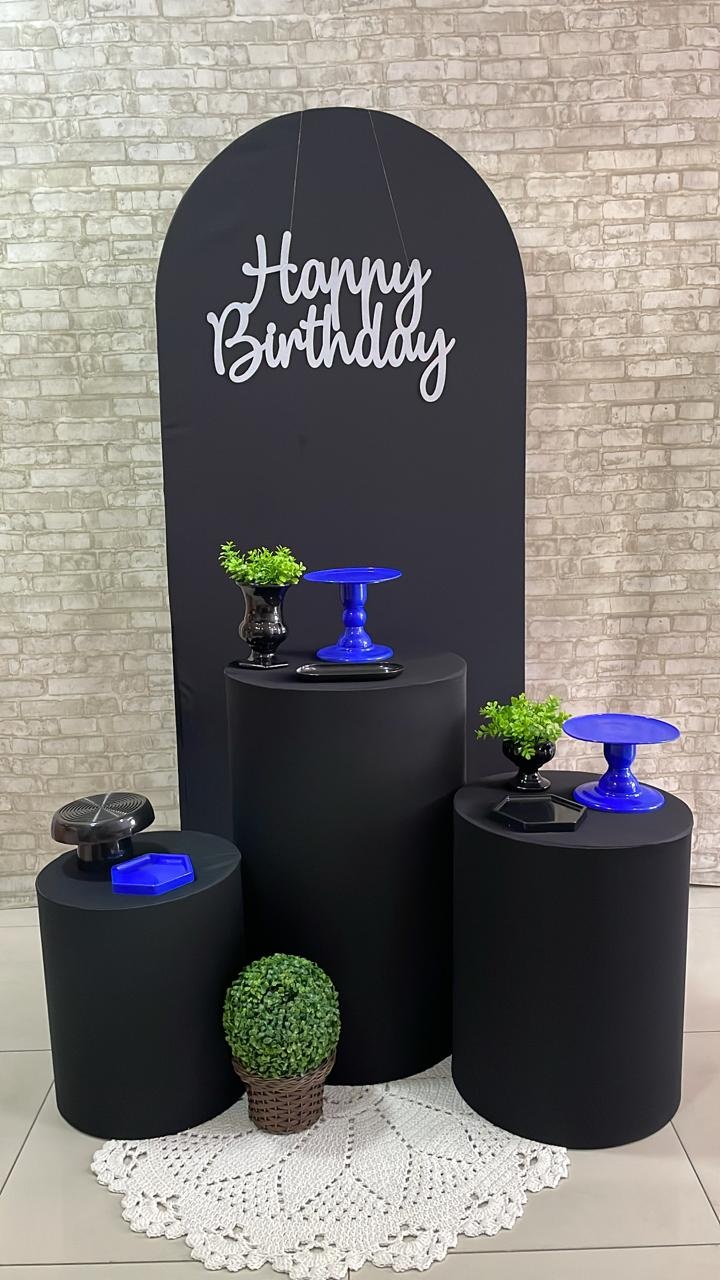 Kit Romano Preto Azul - Comemore com encanto