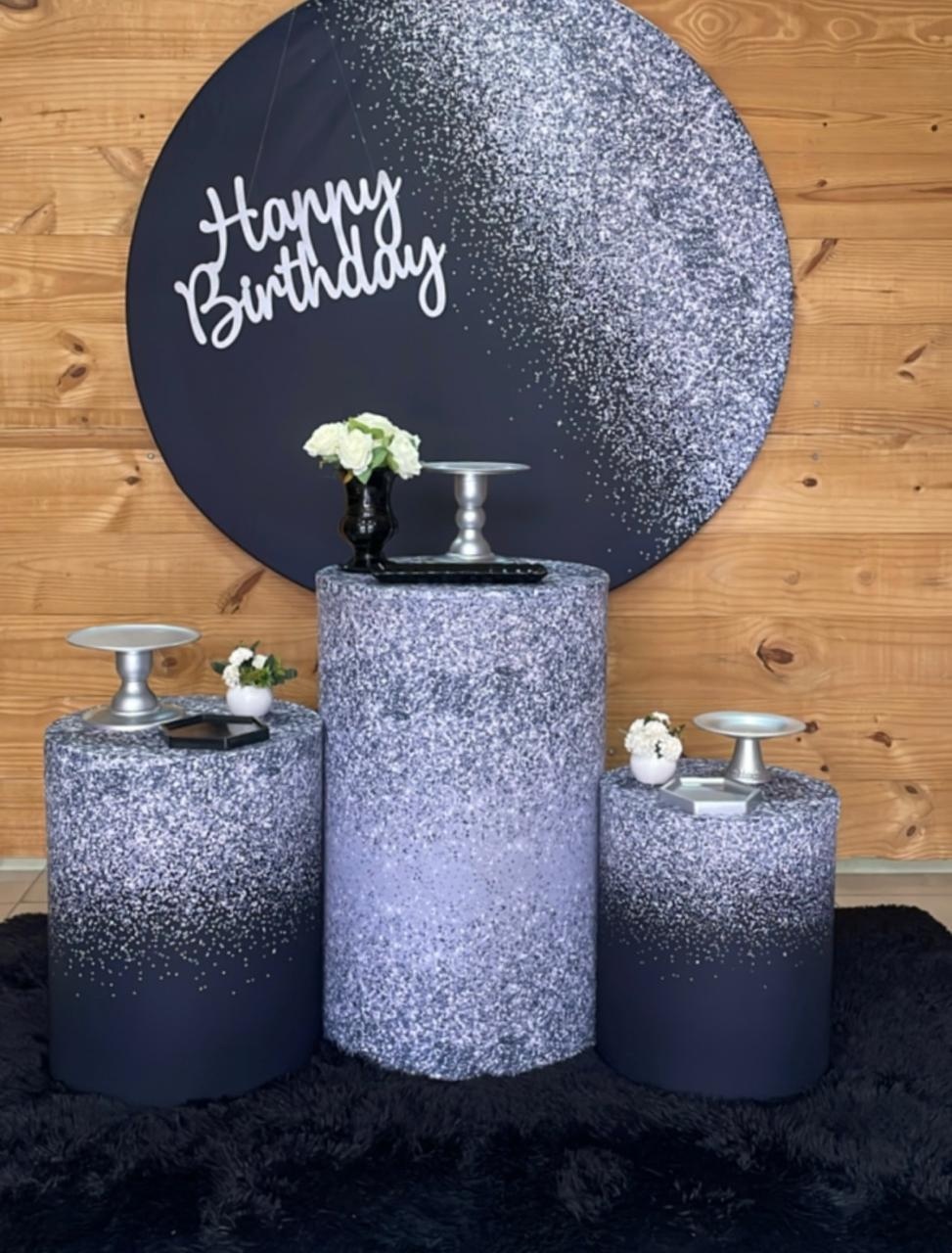 Kit Preto E Prata Happy 1 - Comemore com encanto