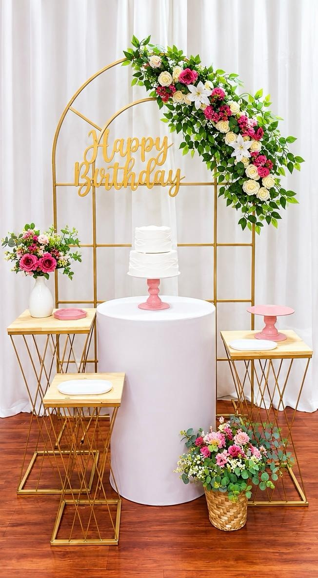 Kit Happy Rosa Com Dourado Com Janela - Comemore com encanto
