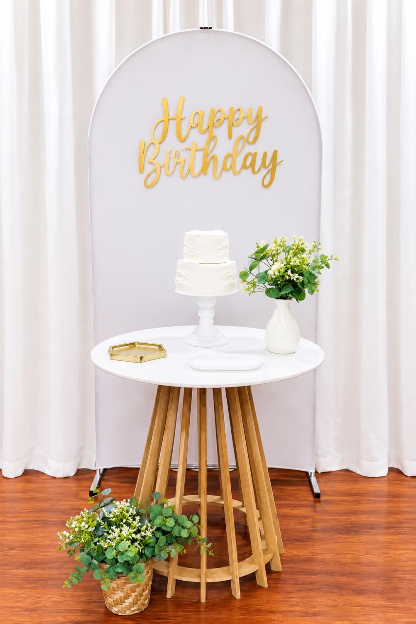 Kit Branco Happy Mesa Redonda - Comemore com encanto
