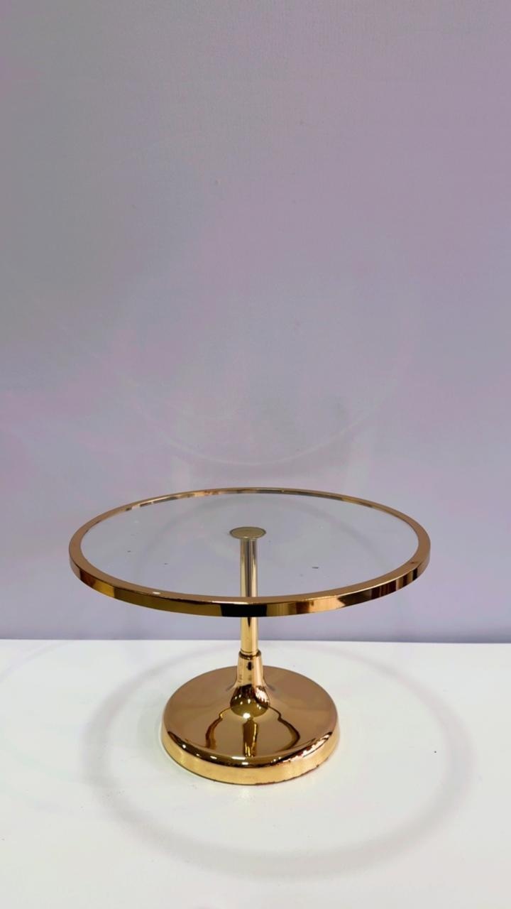 Bandejas Dourada Com Vidro Luxo - Comemore com encanto