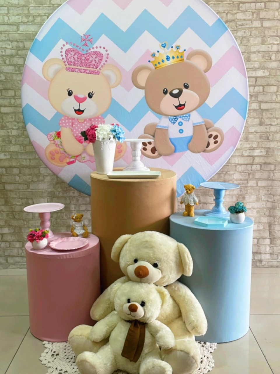 Kit Chá de Bebê Ursinho Revelação - Comemore com encanto