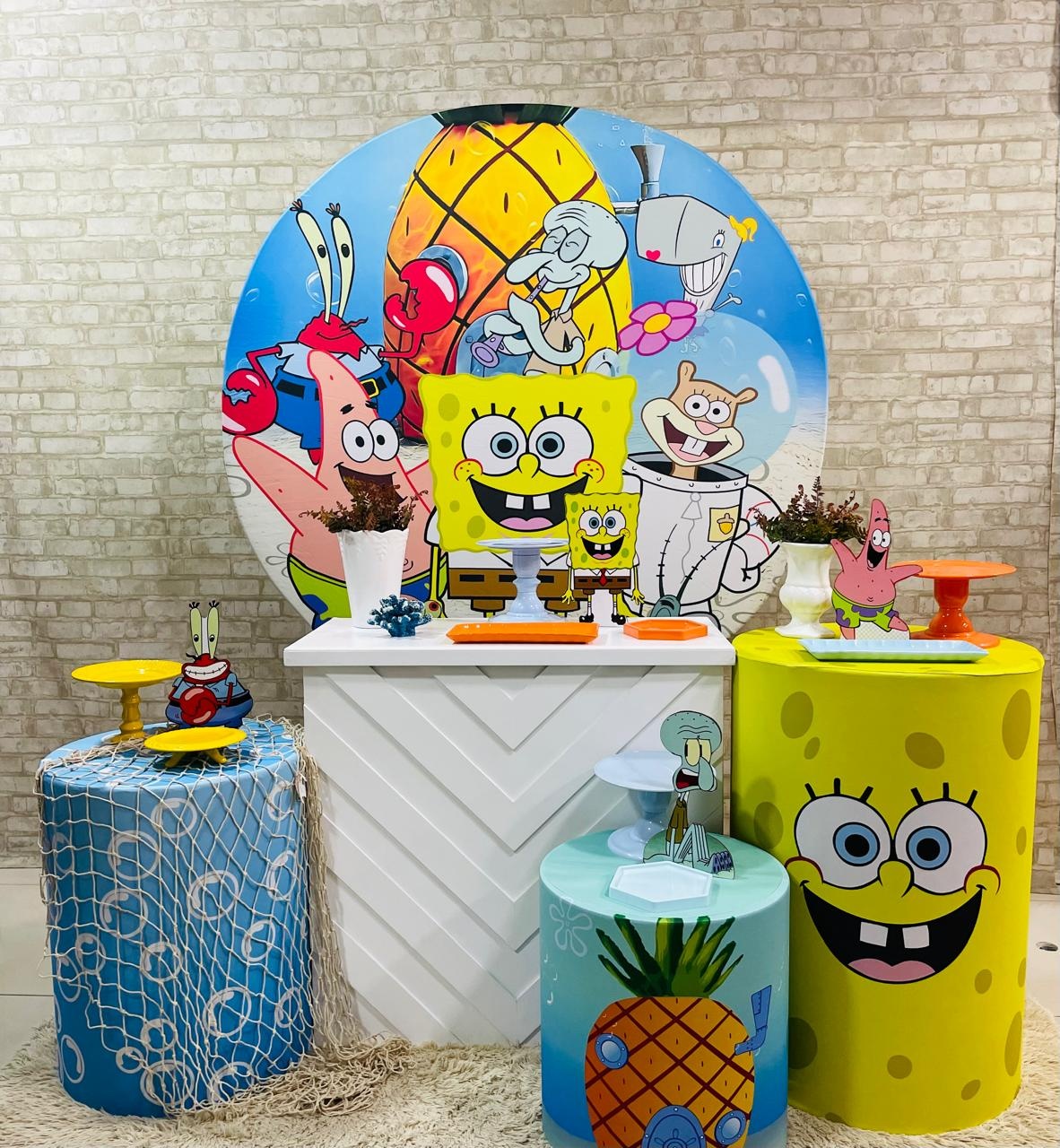 Bob Esponja Mesa Branca - Comemore com encanto