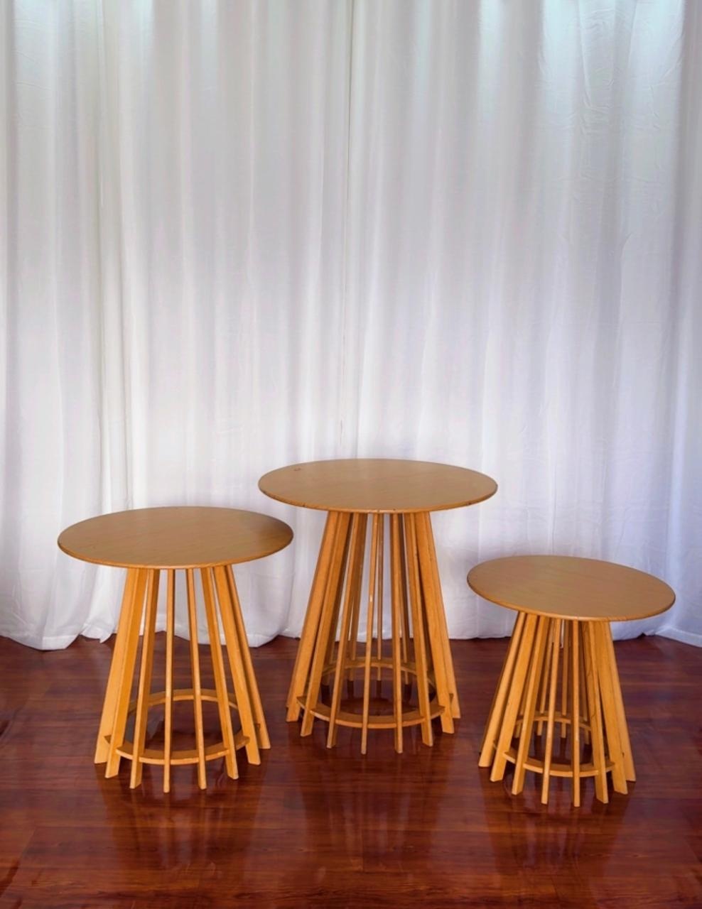 Trio de Mesas Rusticas - Comemore com encanto