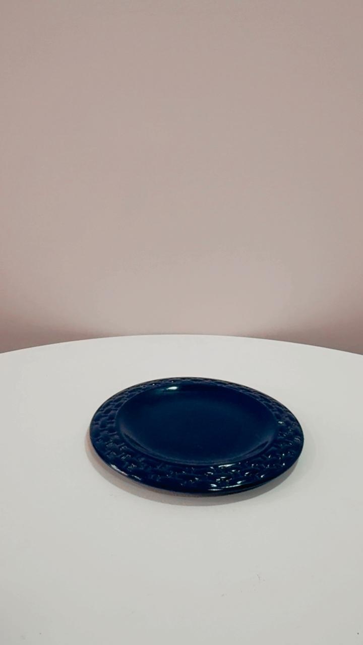 Bandejas Azul Escura Baixa Desenho - Comemore com encanto