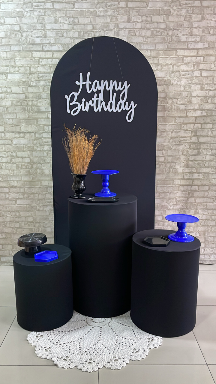 Kit Preto Com Azul Romano  - Comemore com encanto