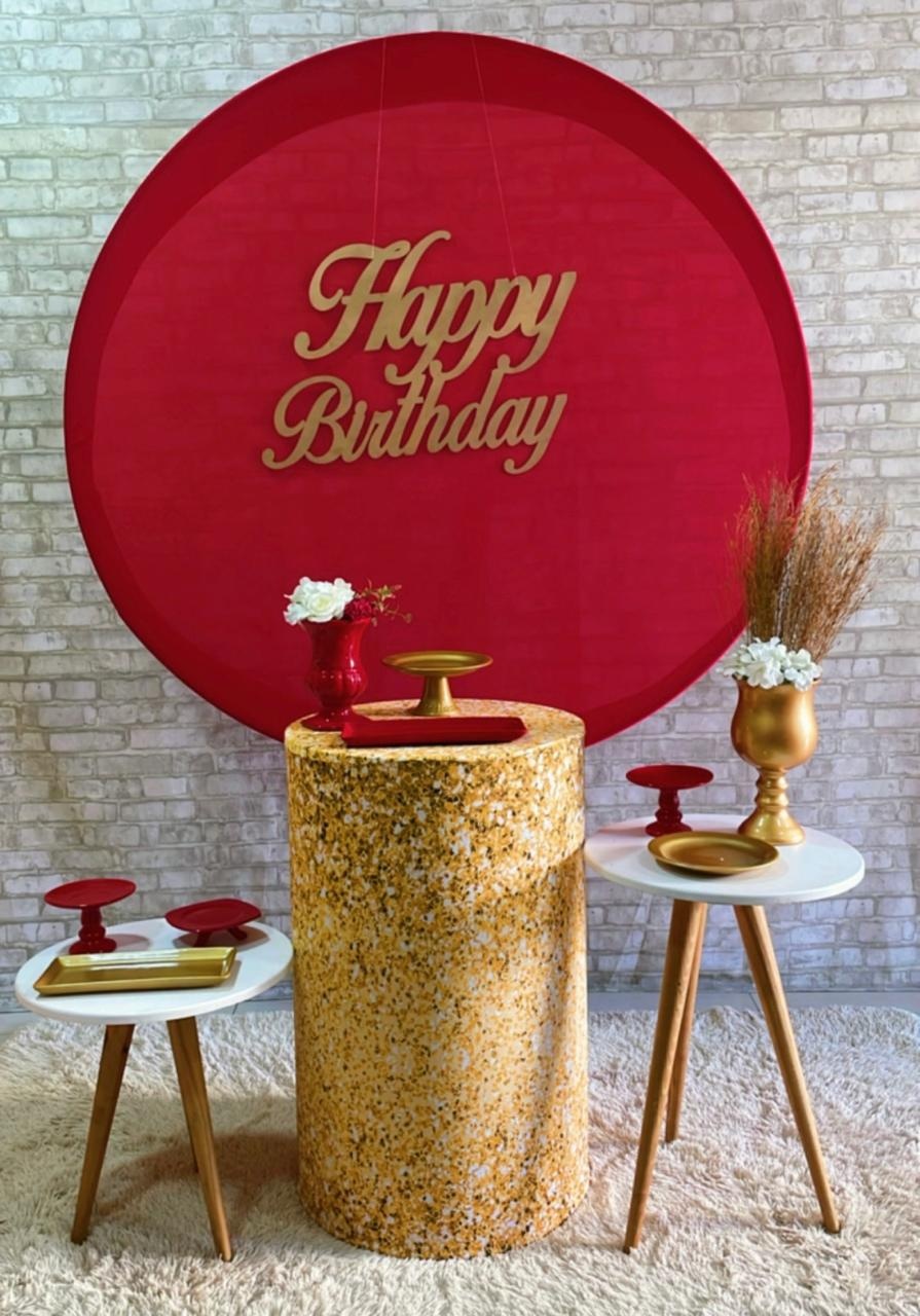 Kit Vermelho Happy Mdf 1 - Comemore com encanto