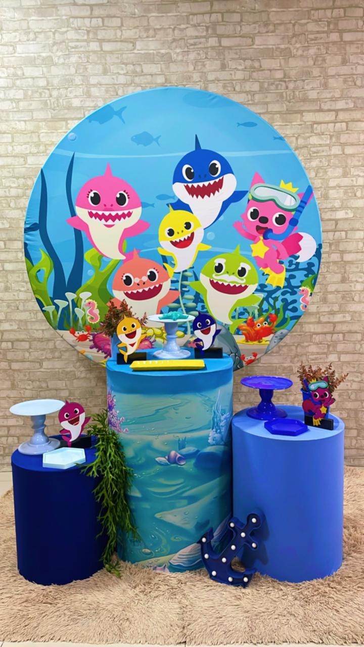 Kit Baby Shark Azul 1 - Comemore com encanto