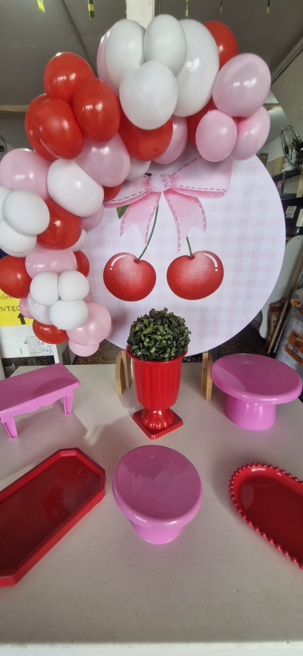 Kit Mini Festa Na Mesa Cerejinha - Marisa Festas Descartáveis e Cia 