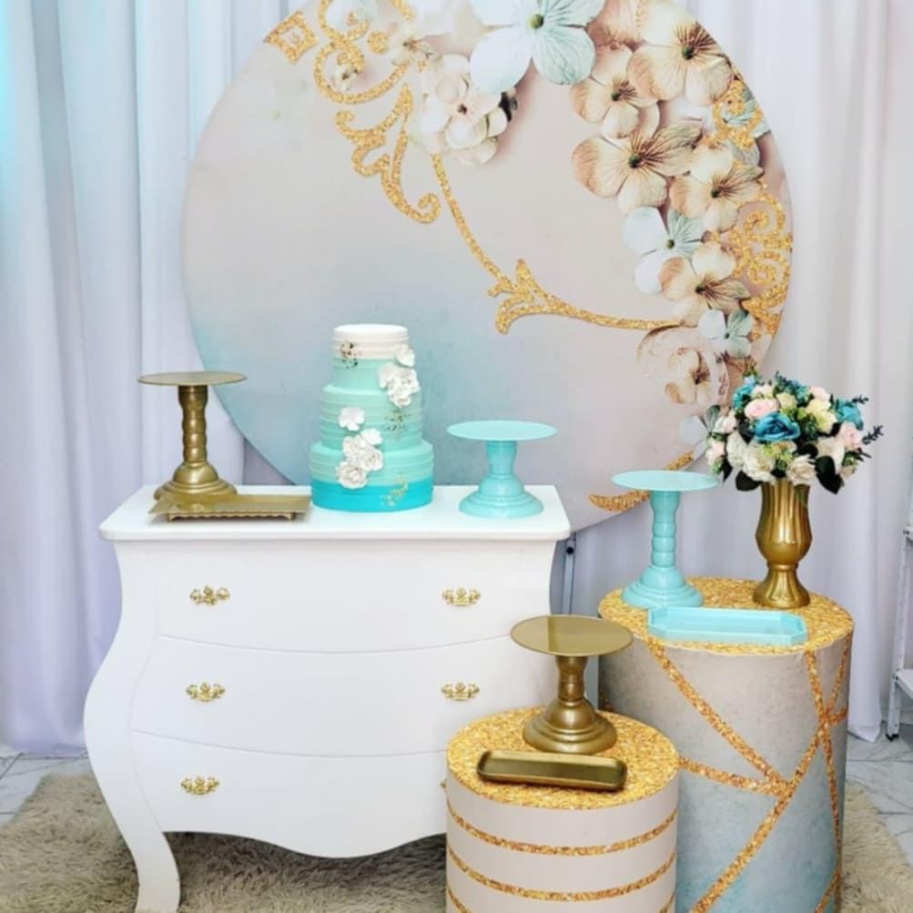 Floral Tifany É Dourado - kiccafesta 