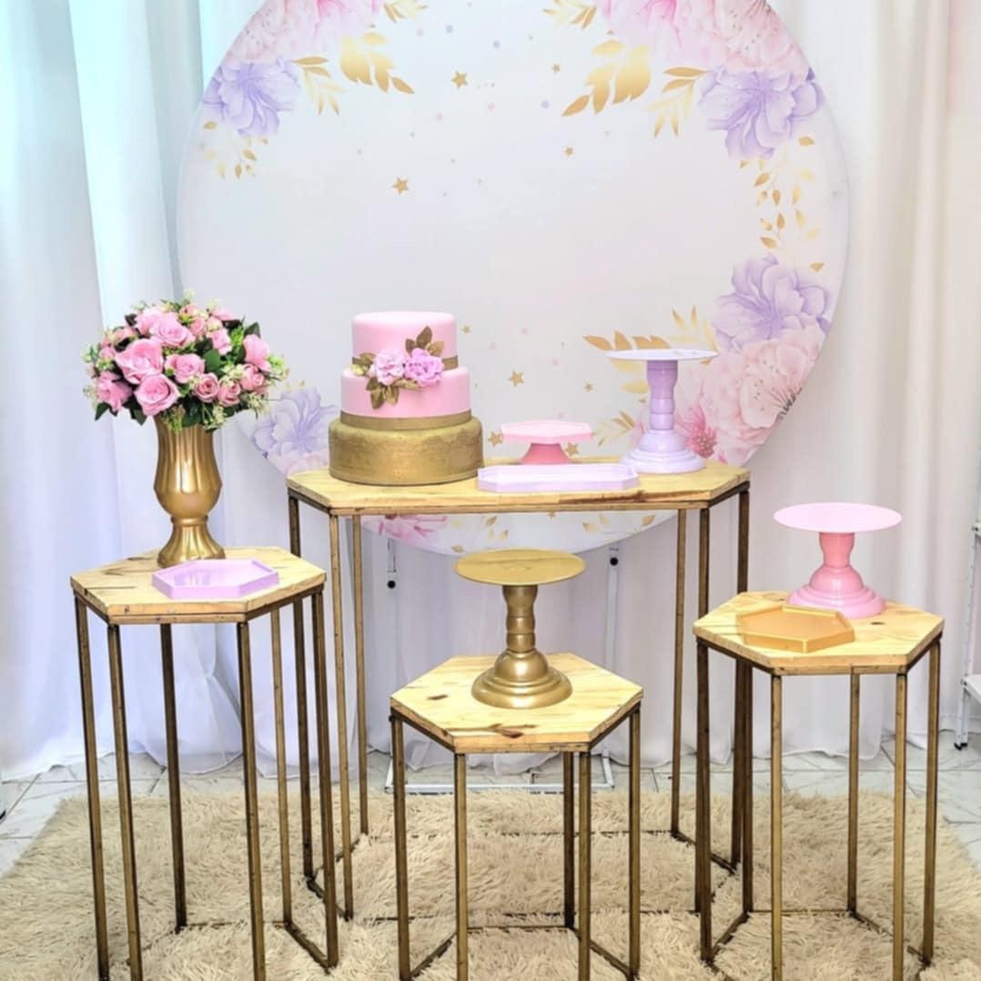 Floral Rosa Com Lilás - kiccafesta 