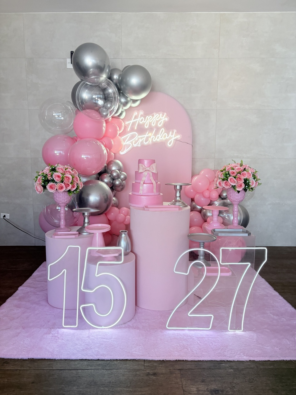 Decor Rosa E Prata - kiccafesta 