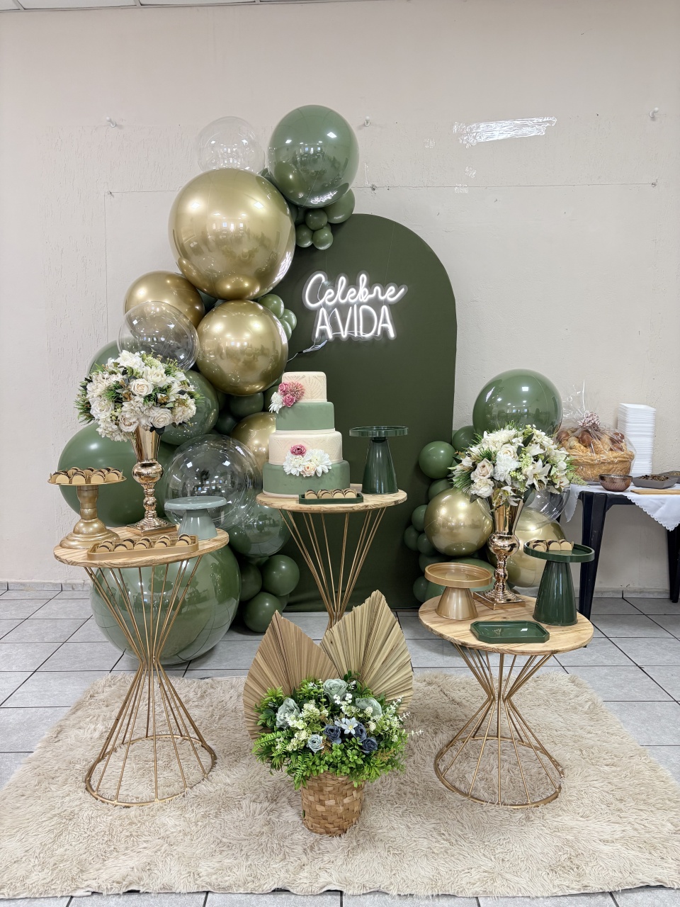 Verde Com Dourado - kiccafesta 