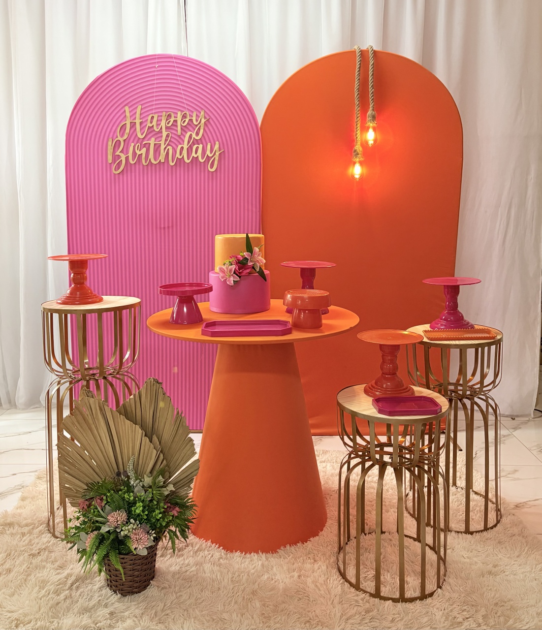 Adulto Pink E Laranja - kiccafesta 