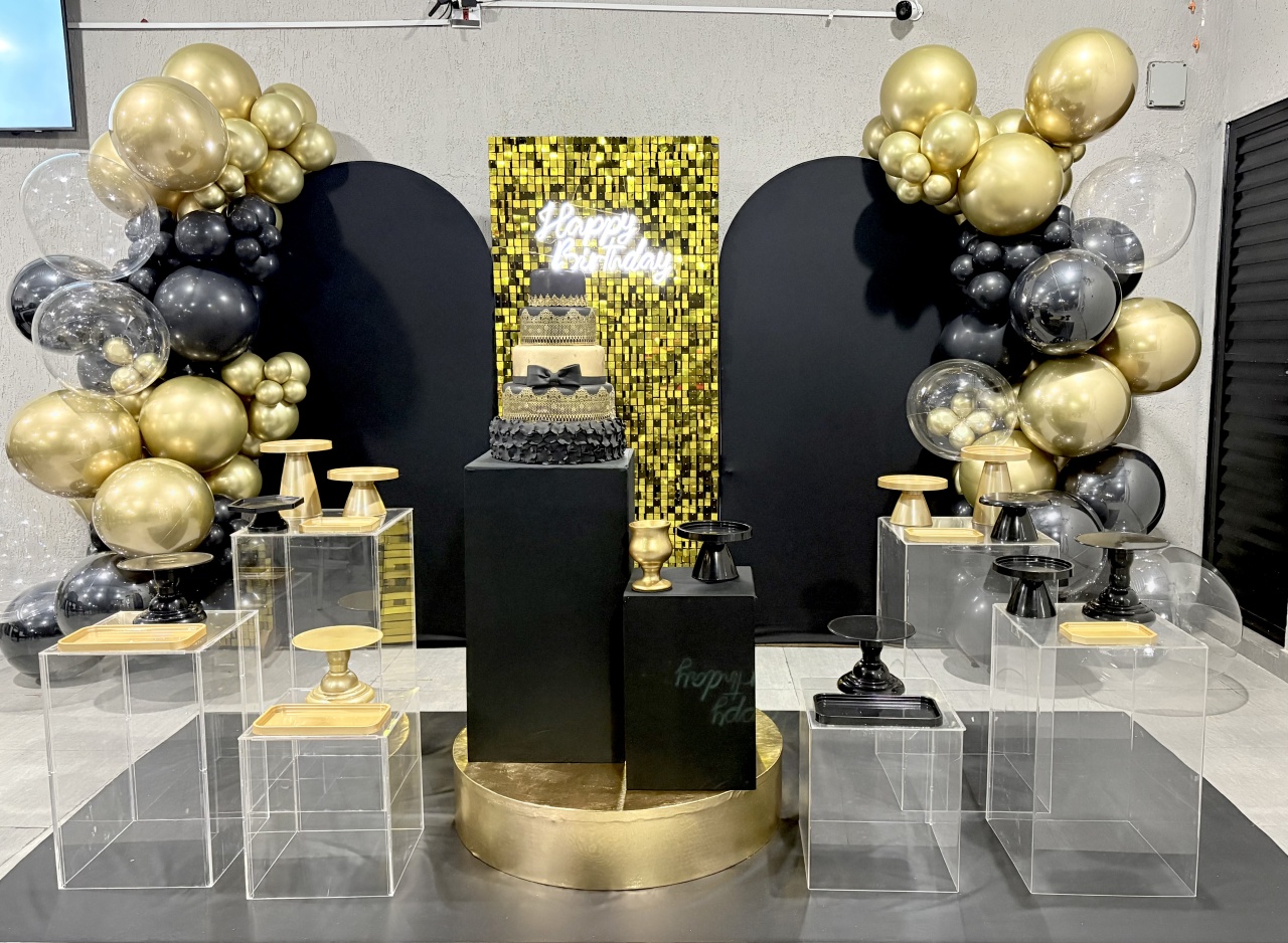 Decor Shimmer Preto E Dourado - kiccafesta 