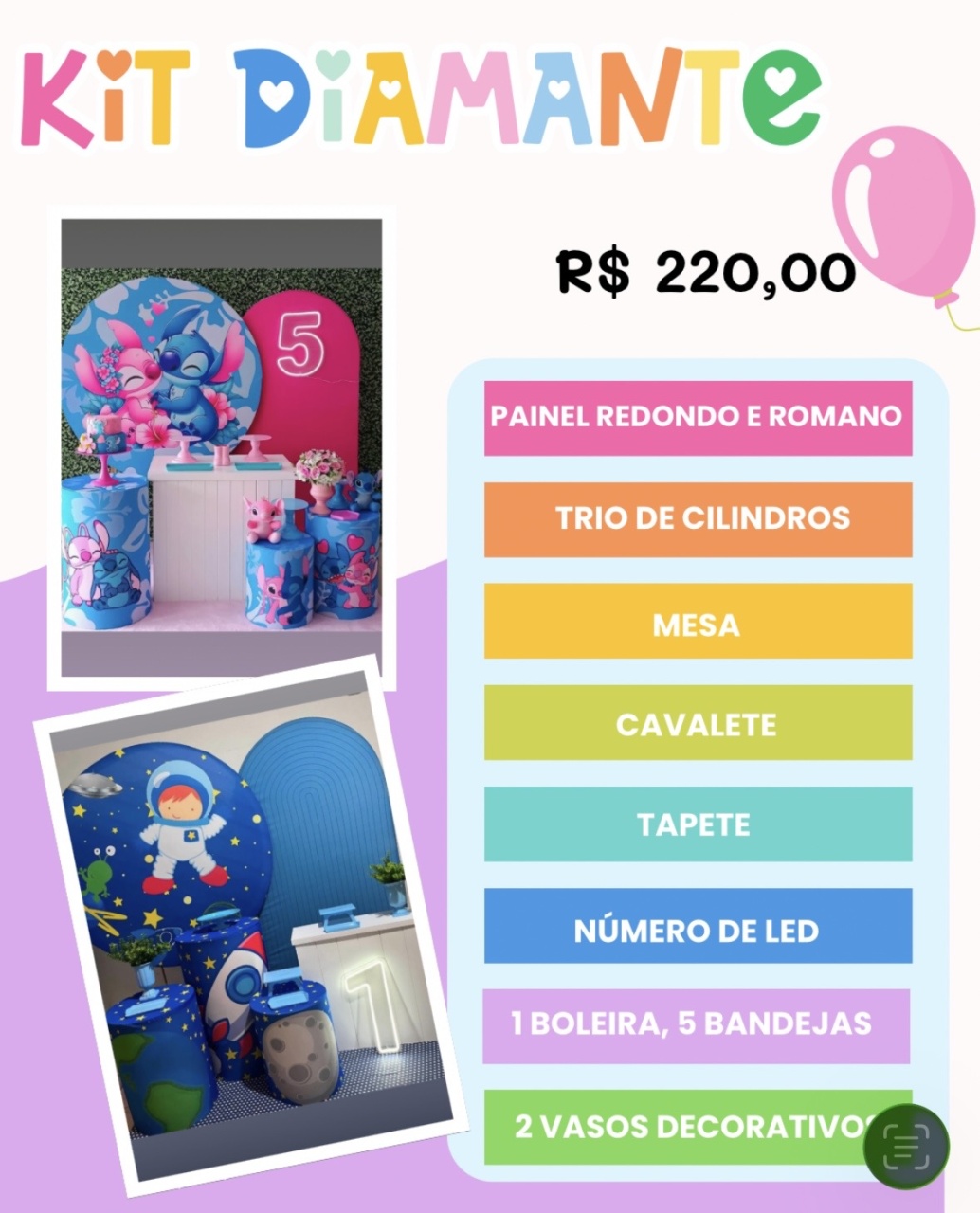 Kit Diamante - Pegue e Monte Fest