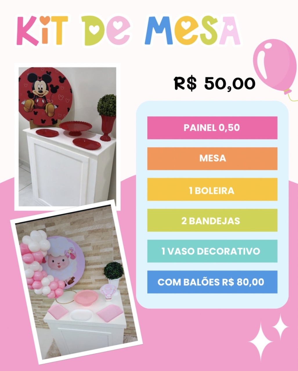 Kit de Mesa - Pegue e Monte Fest