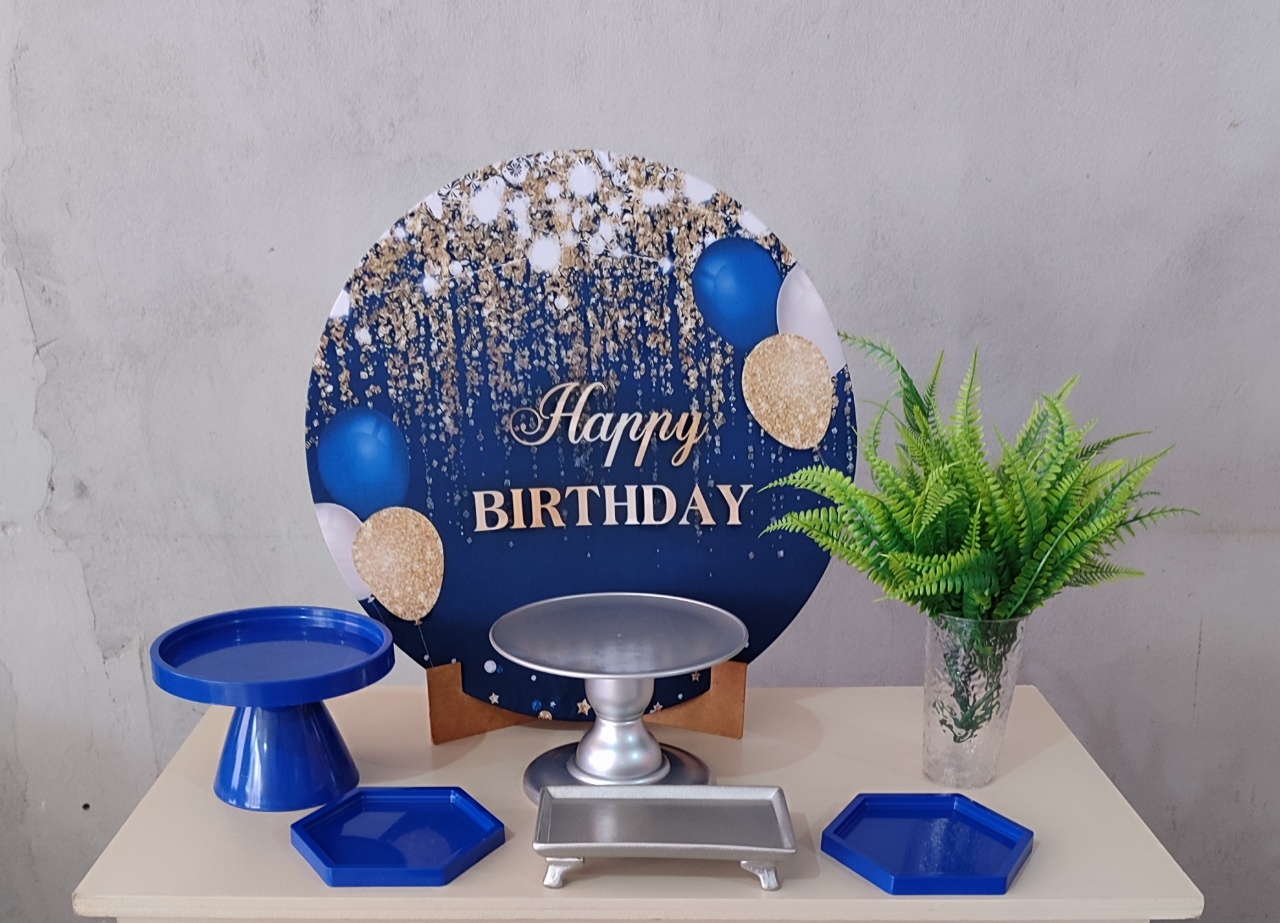 Mini Kit Happy Birthday Azul - Arte Sonho Locação