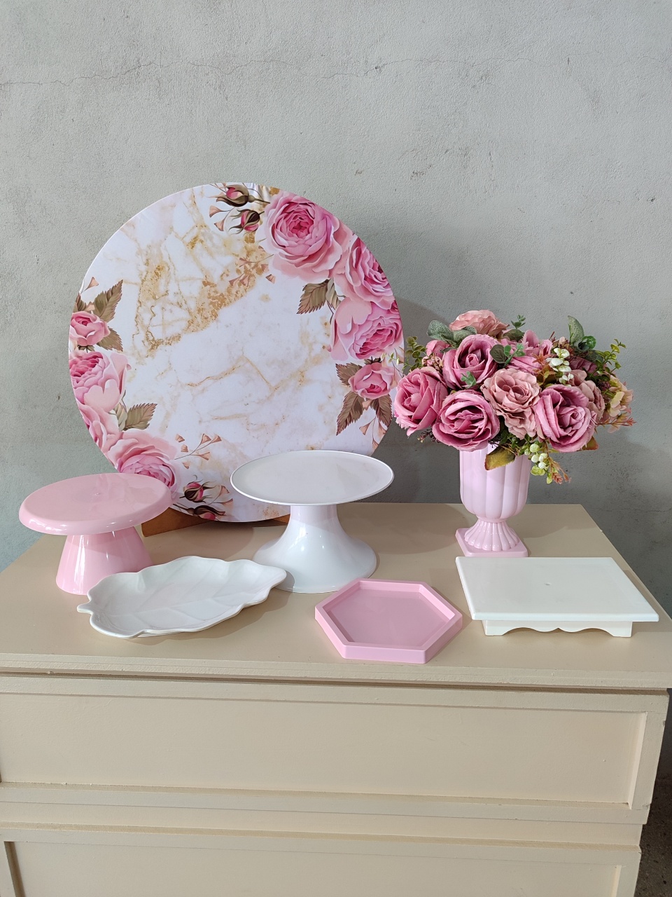 Mini Kit Floral Rosa - Arte Sonho Locação