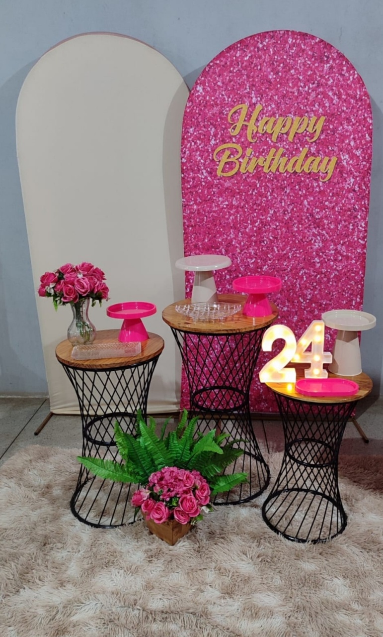 Adulto - Happy Birthday Pink - Arte Sonho Locação
