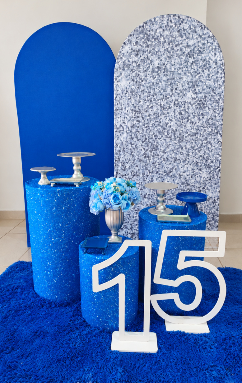 Azul E Prata 15 Anos - Arte Sonho Locação