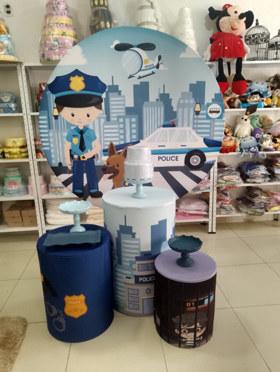 Kit Pegue E Monte Policial - Mania de festa 