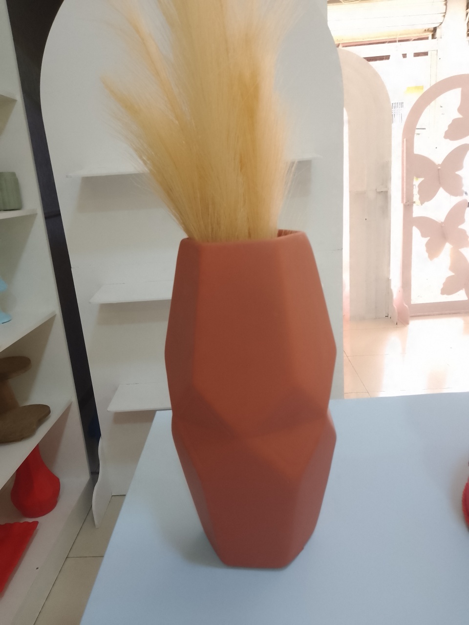 Vaso Cerâmica Diamante Terracota. - Mania de festa