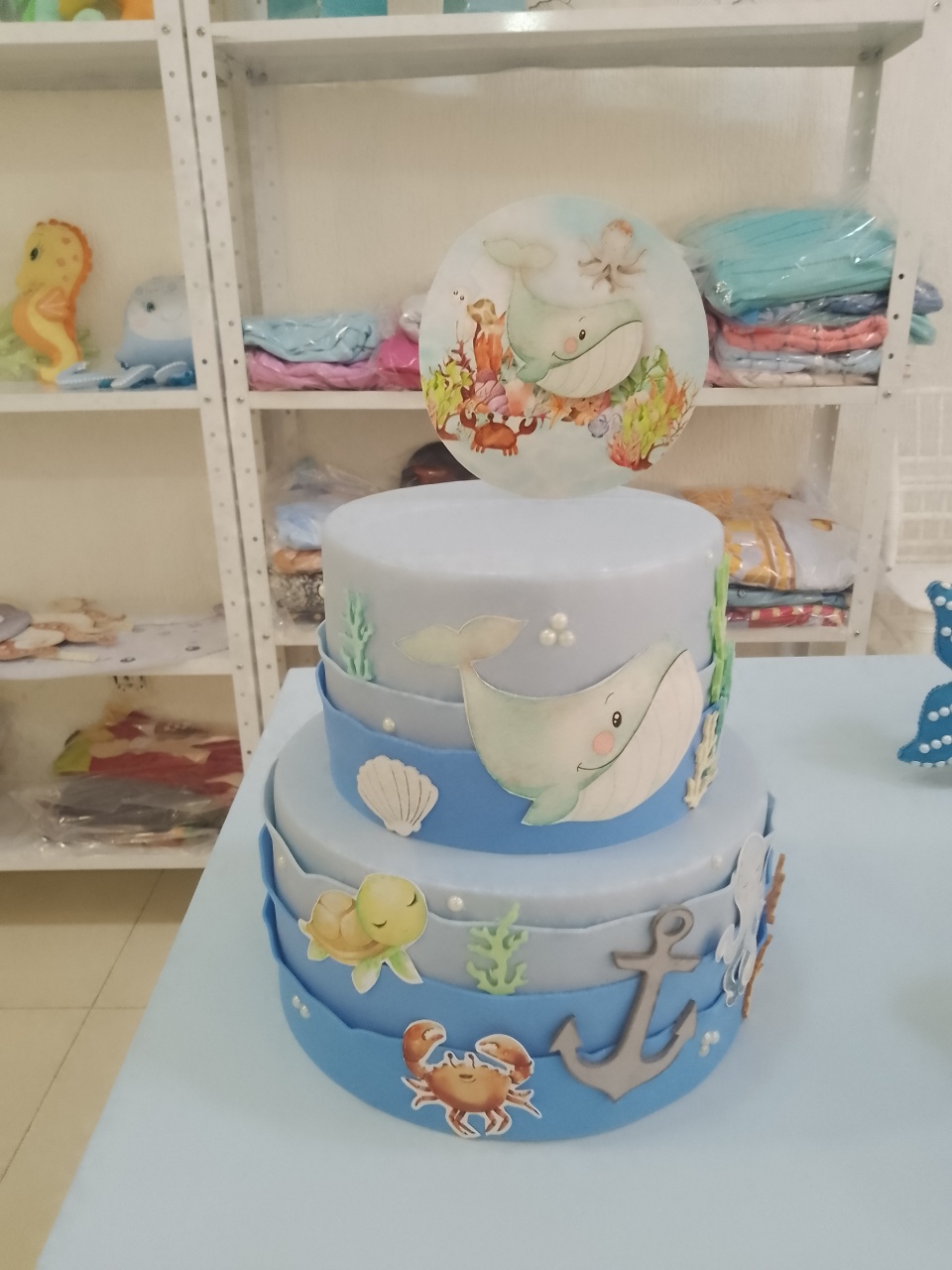 Bolo Fake Fundo Do Mar Masculino Pequeno - Mania de festa