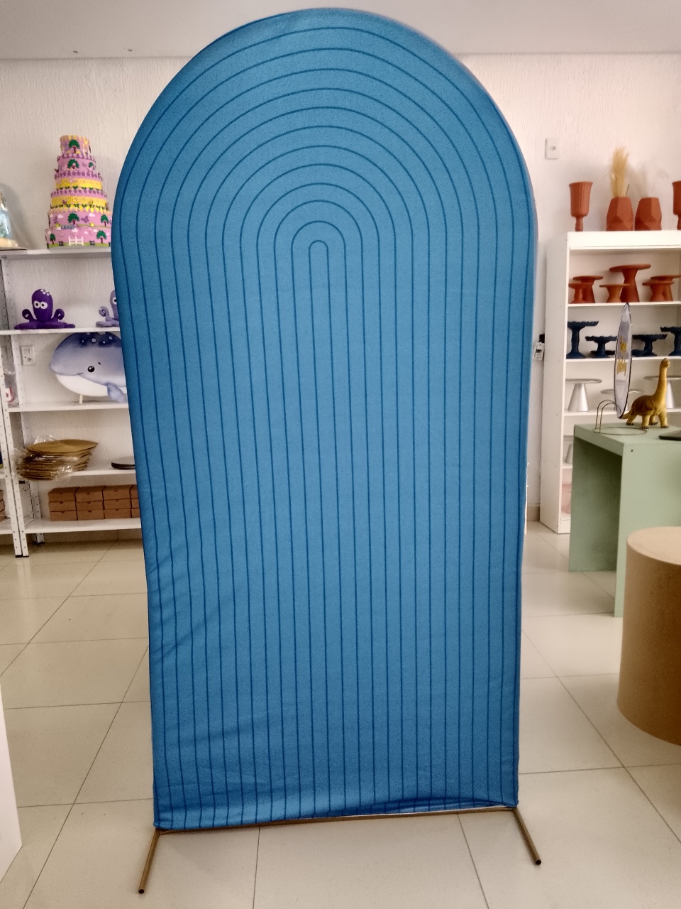 Painel Romano Ripado Azul - Mania de festa