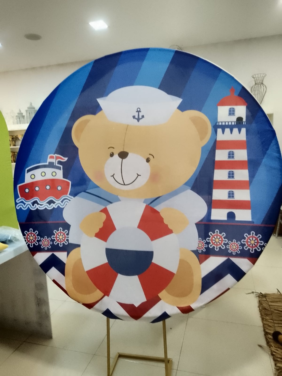 Painel Ursinho No Barco - Mania de festa