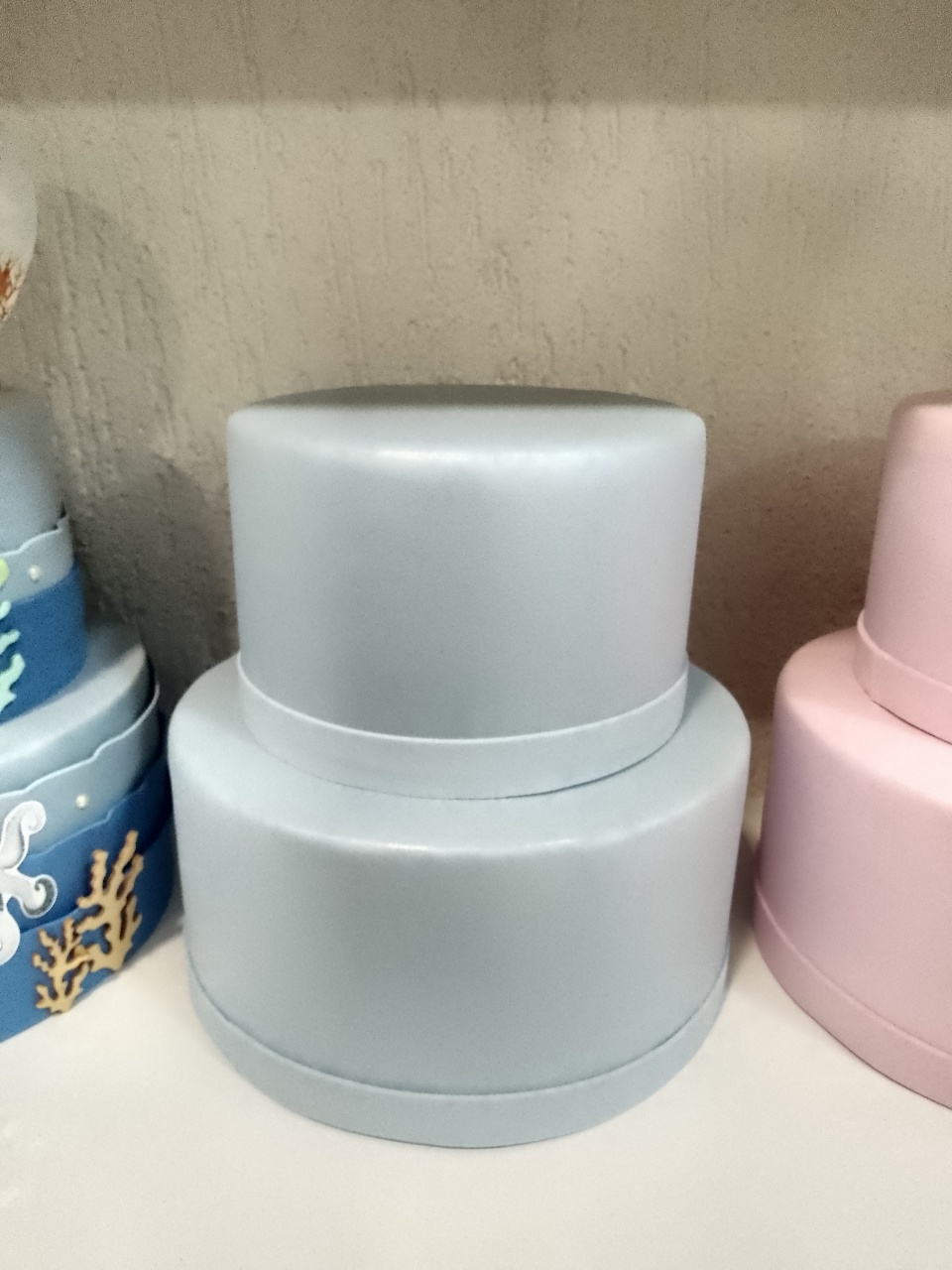 Bolo Fake Azul - Mania de festa 