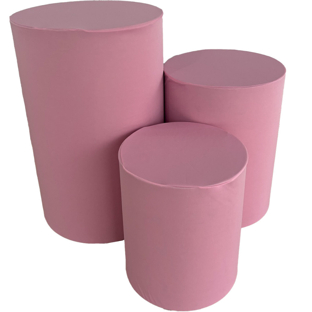 Capa de Cilindros Rosa Escuro - Mania de festa 