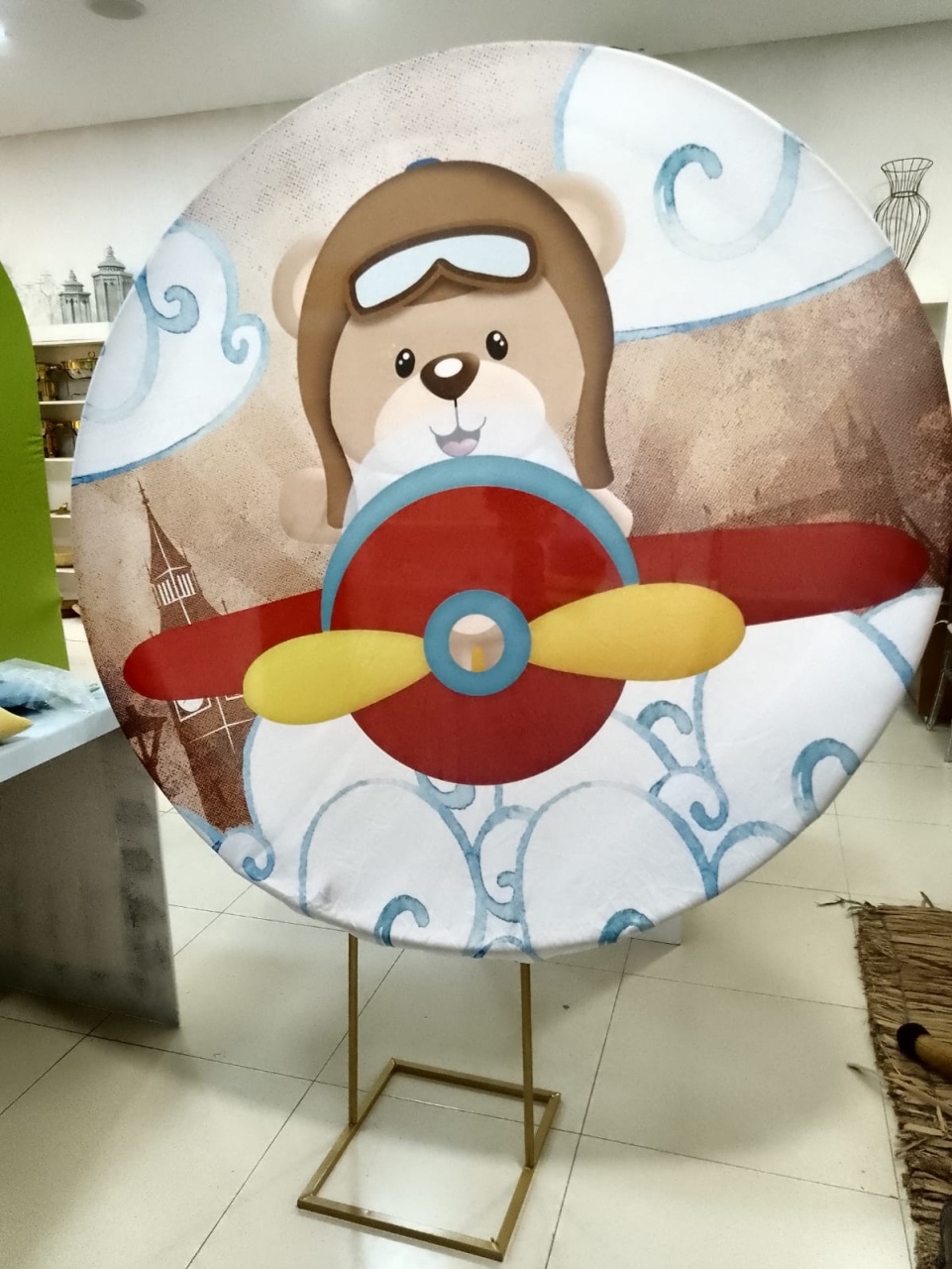 Painel Ursinho Aviador - Mania de festa
