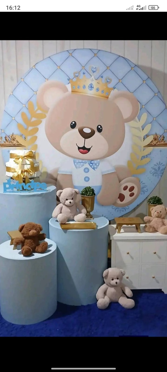 Urso Azul Claro - Doce encanto decorações 