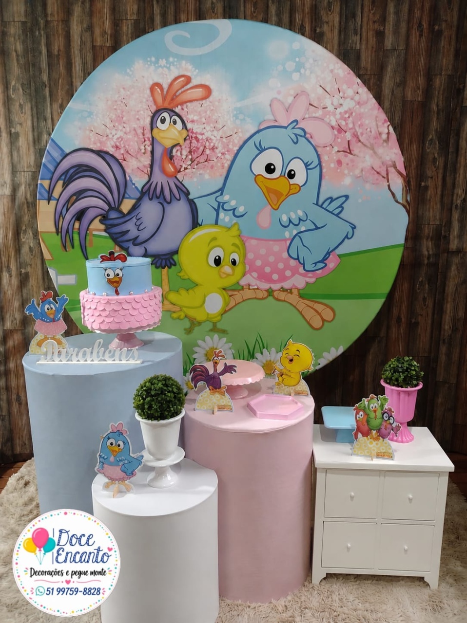 Galinha Pintadinha Rosa - Doce encanto decorações 