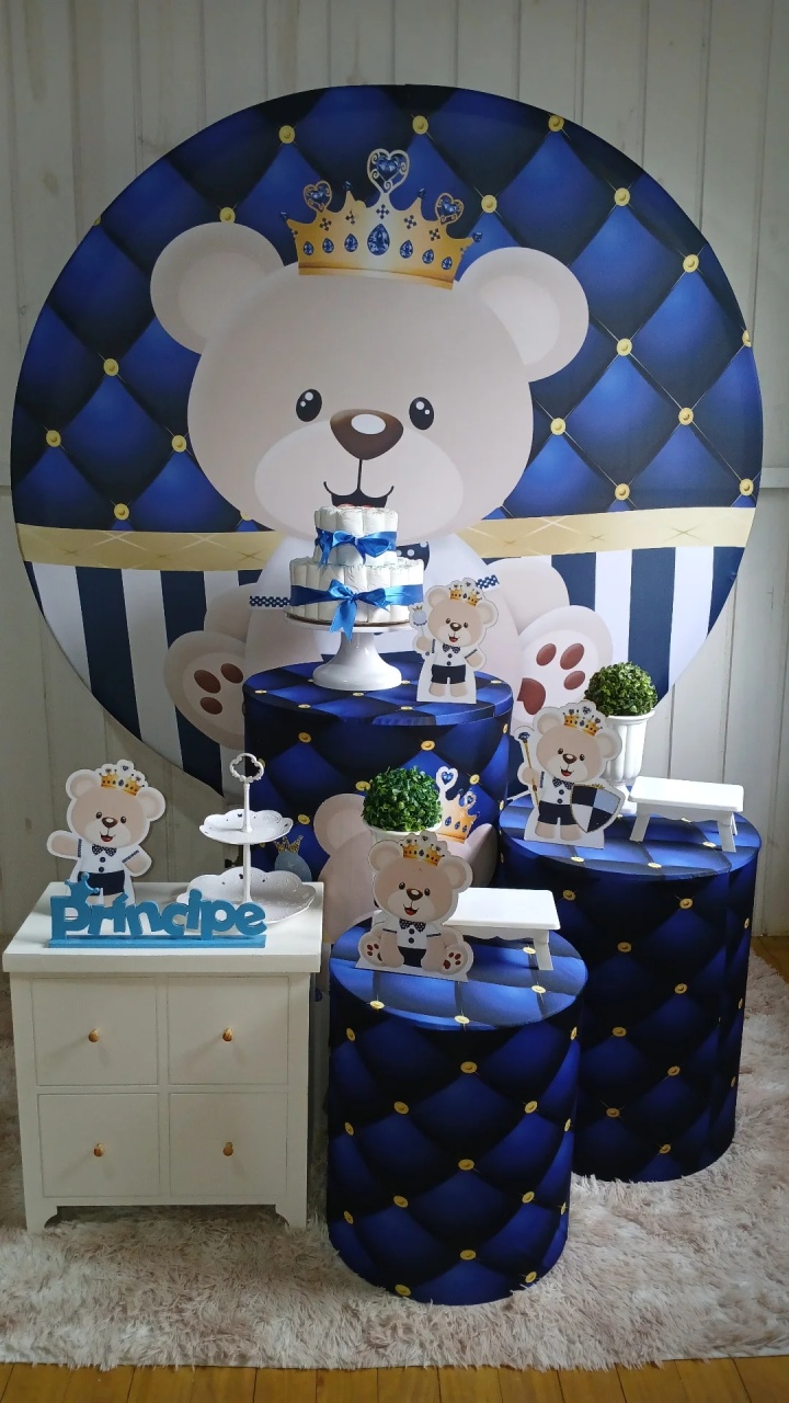 Urso Realeza Azul Escuro - Doce encanto decorações 