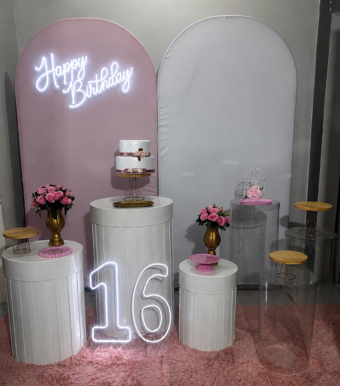 Romano Duplo Rosa E Branco 01 - Shalom Festas Pegue e Monte 