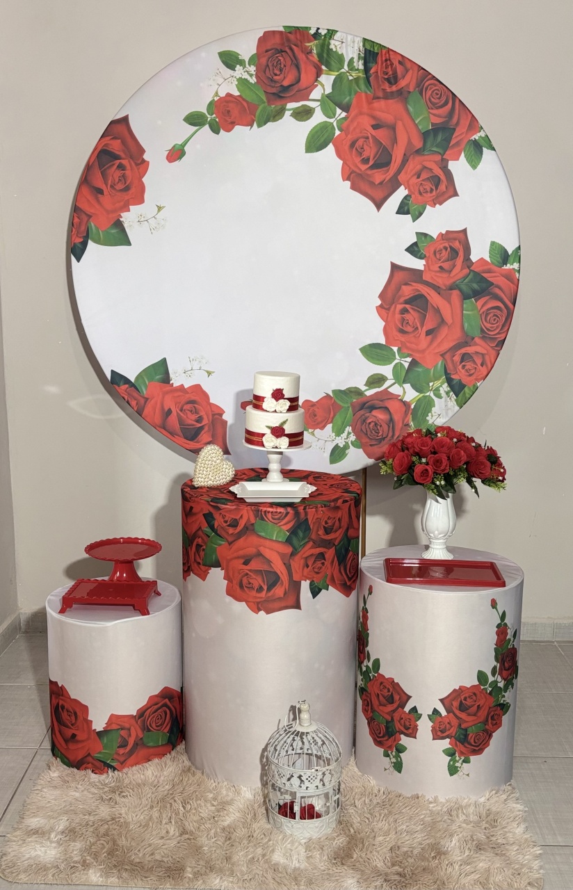 Floral Vermelho 01 - Shalom Festas Pegue e Monte 