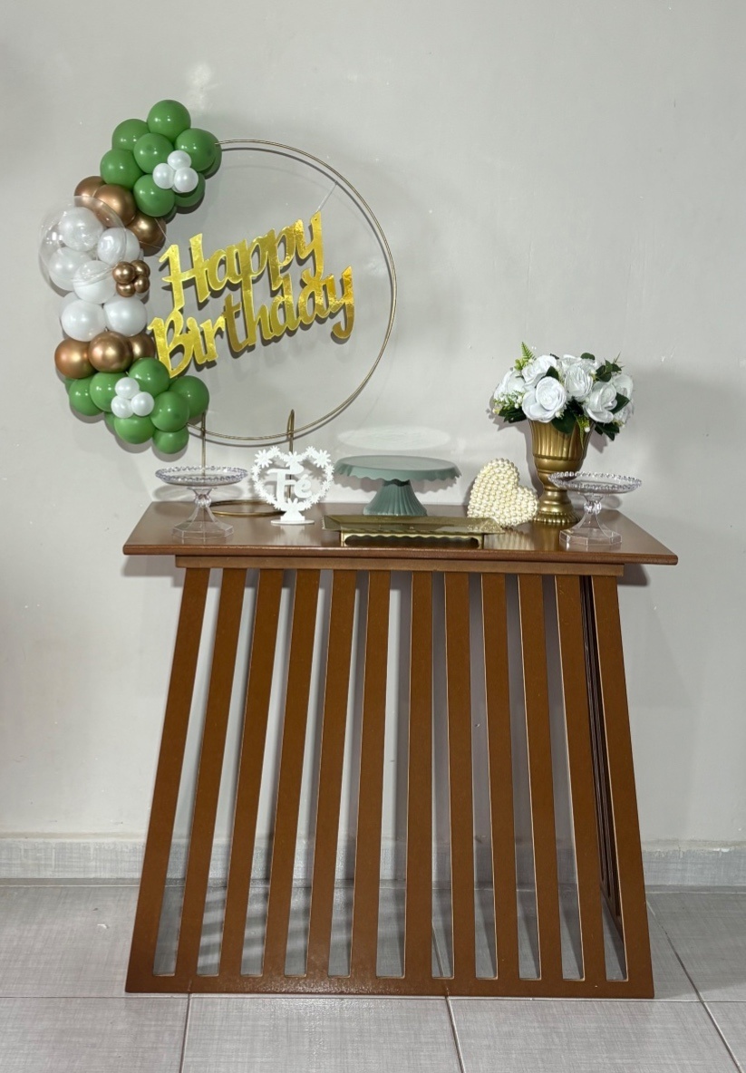 Mesa Ripada Minimalista Verde 01 - Shalom Festas Pegue e Monte 