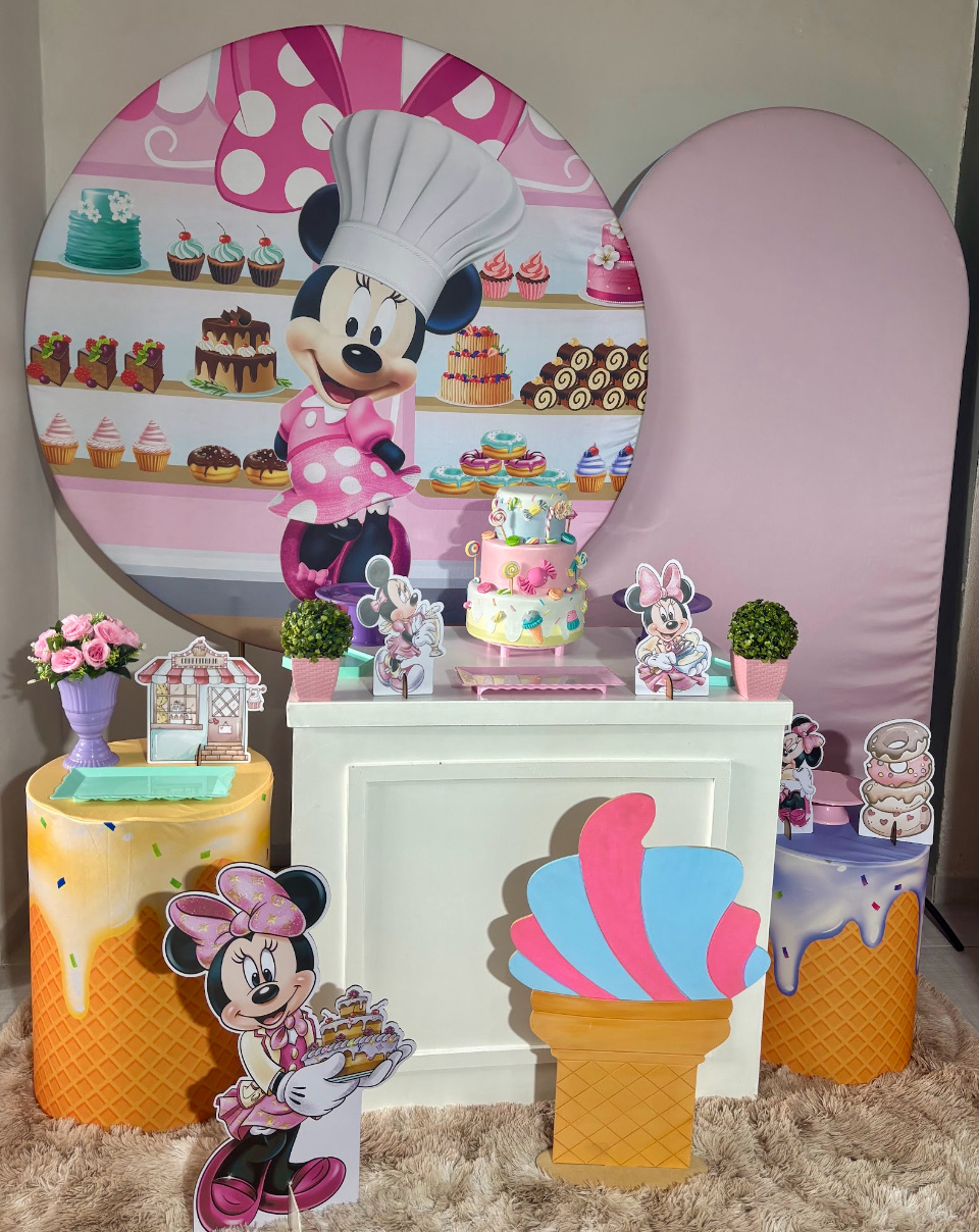 Minnie Confeiteira 06 - Shalom Festas Pegue e Monte