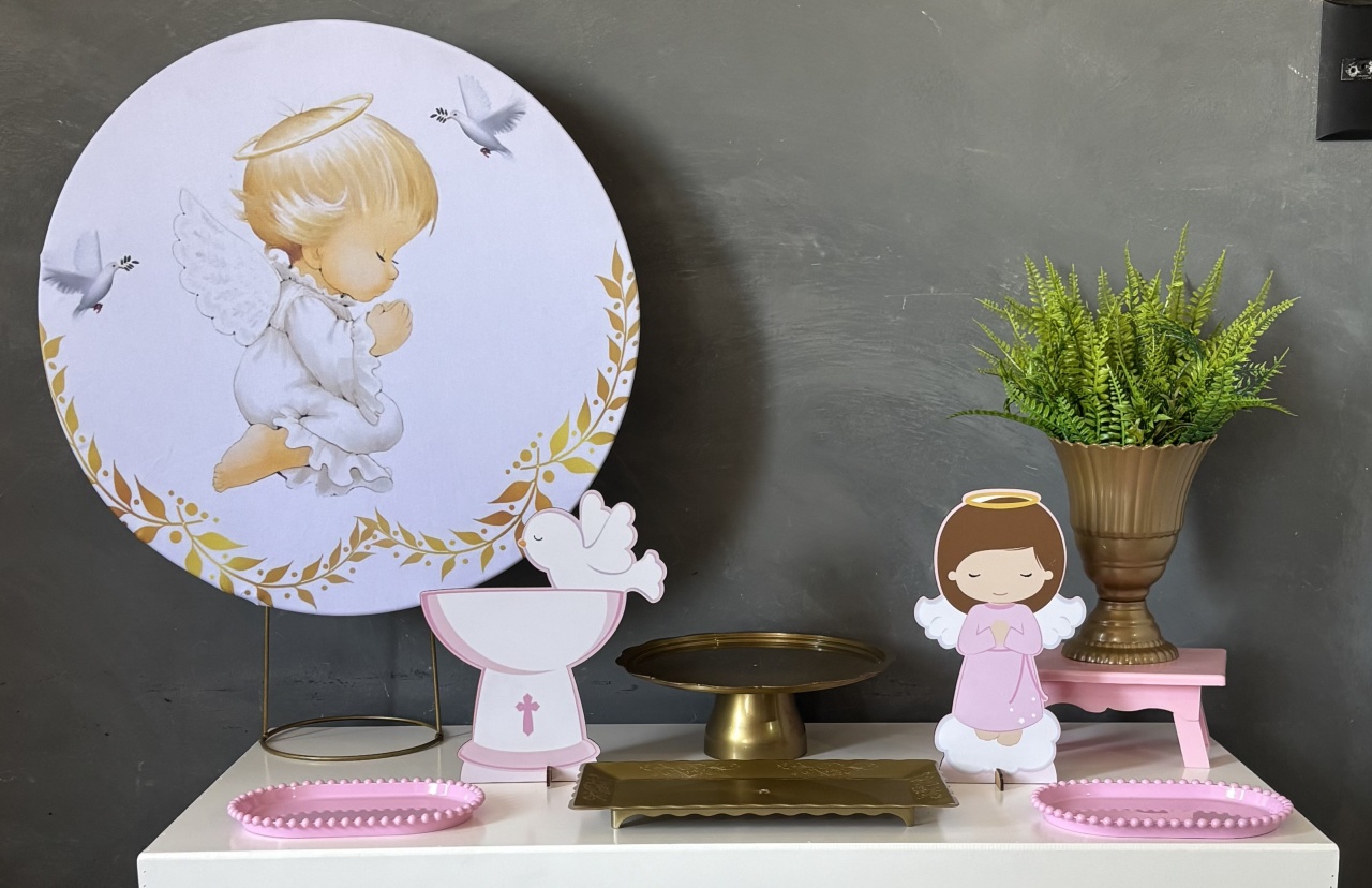 Mini Kit de Mesa Batizado 01 - Shalom Festas Pegue e Monte 