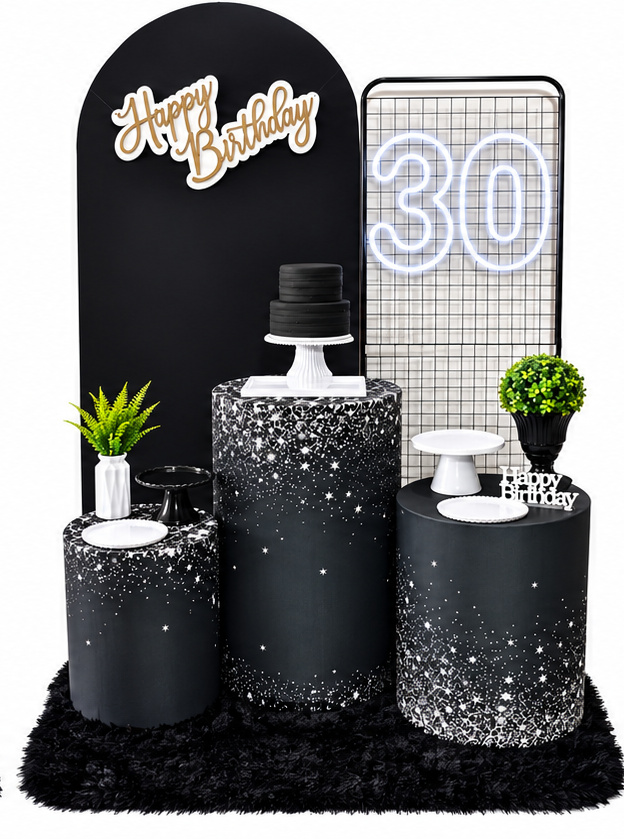 Romano Preto Painel Biombo Led - Shalom Festas Pegue e Monte 