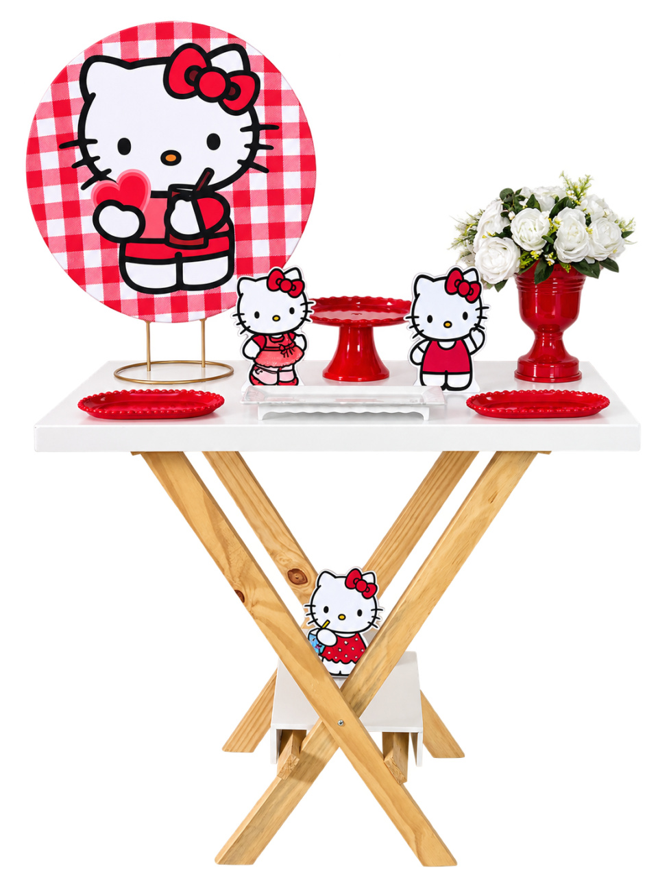 Hello Kitty Vermelha - Shalom Festas Pegue e Monte 