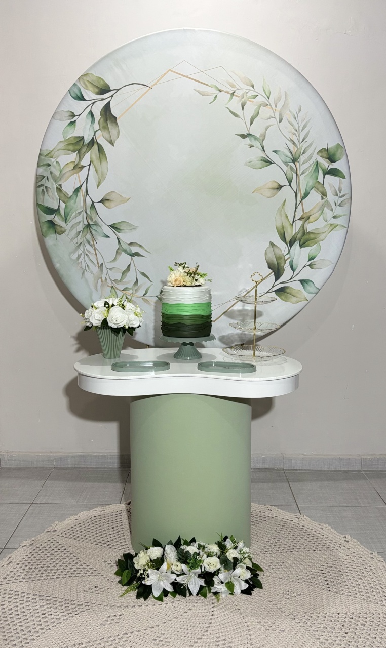 Verde Floral Mesa Orgânica - Shalom Festas Pegue e Monte 