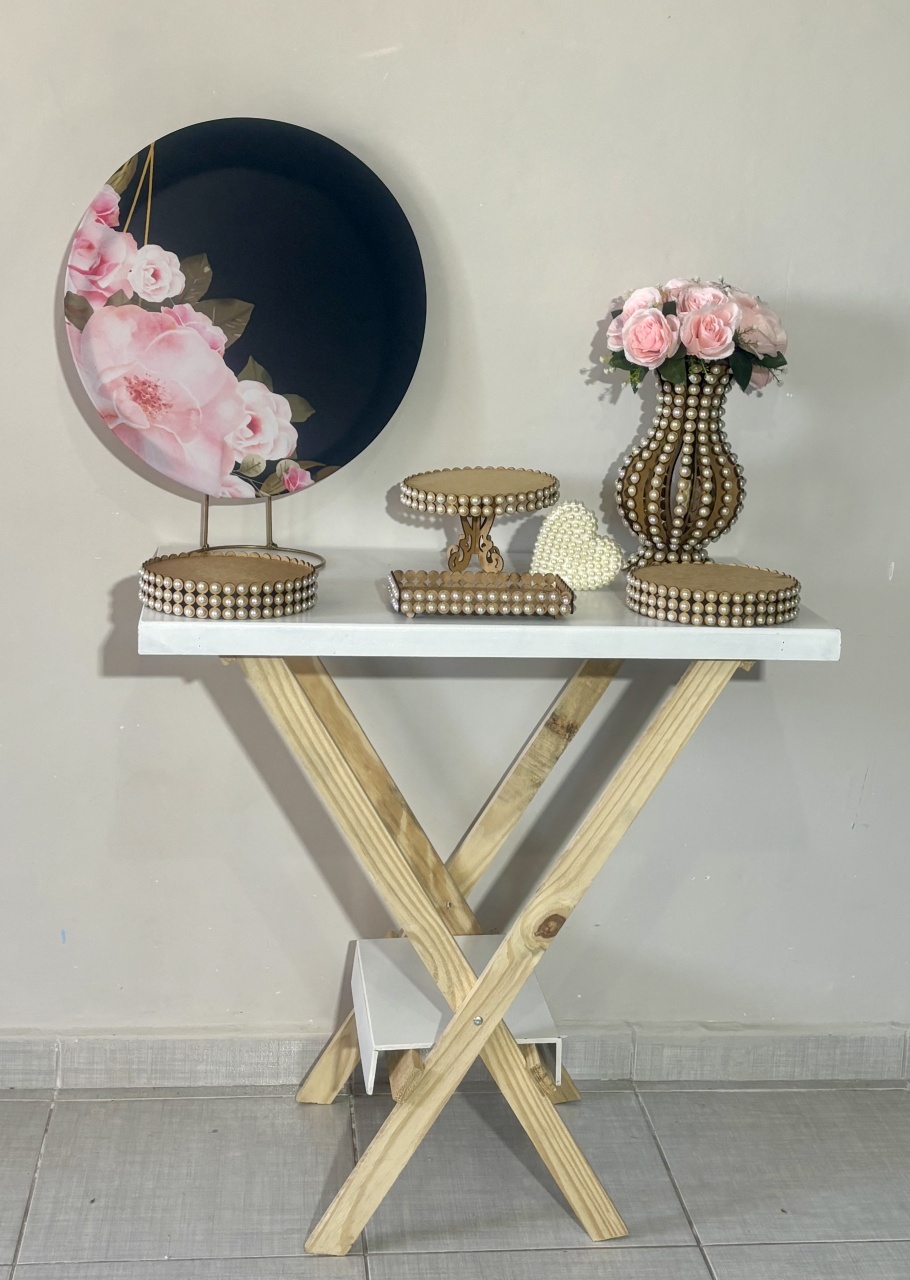 Mini Kit Floral Preto 02 - Shalom Festas Pegue e Monte 